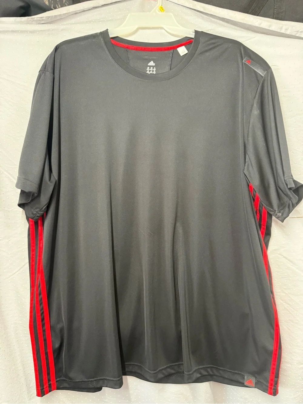 Adidas Men’s Black Athletic Tee with Red Accents 4XT